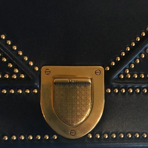 Dior Diorama Crossbody - Indigo Studded Lambskin - Picture 6 of 8